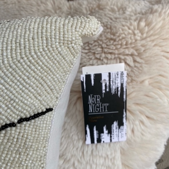 Set of 2 - Beaded Spiderweb 16" Throw Pillow Noir Night - Picture 2 of 2